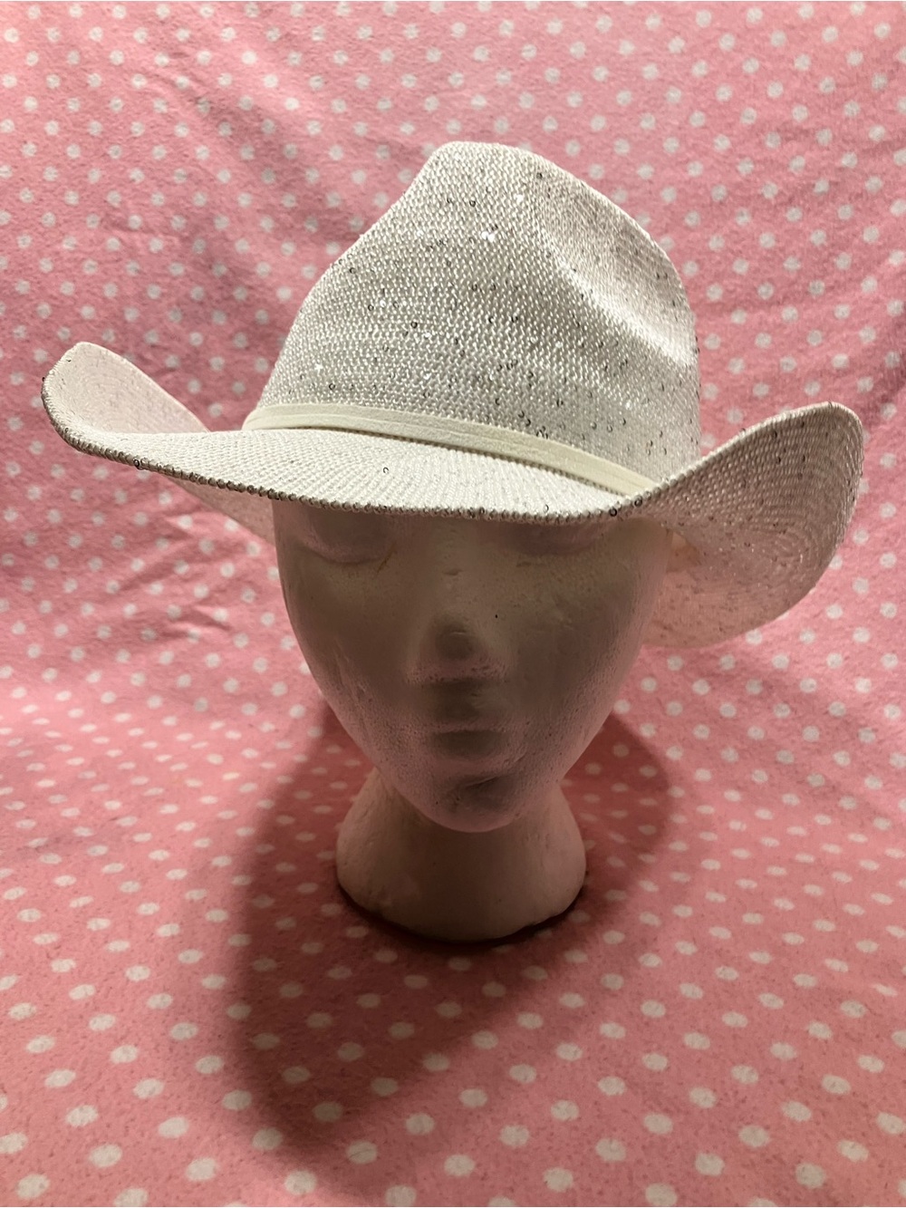 Stylish Women's White Straw Cowboy Hat - Picture 6 of 14